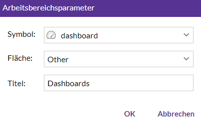 Dashboard Arbeitsbereichsparameter