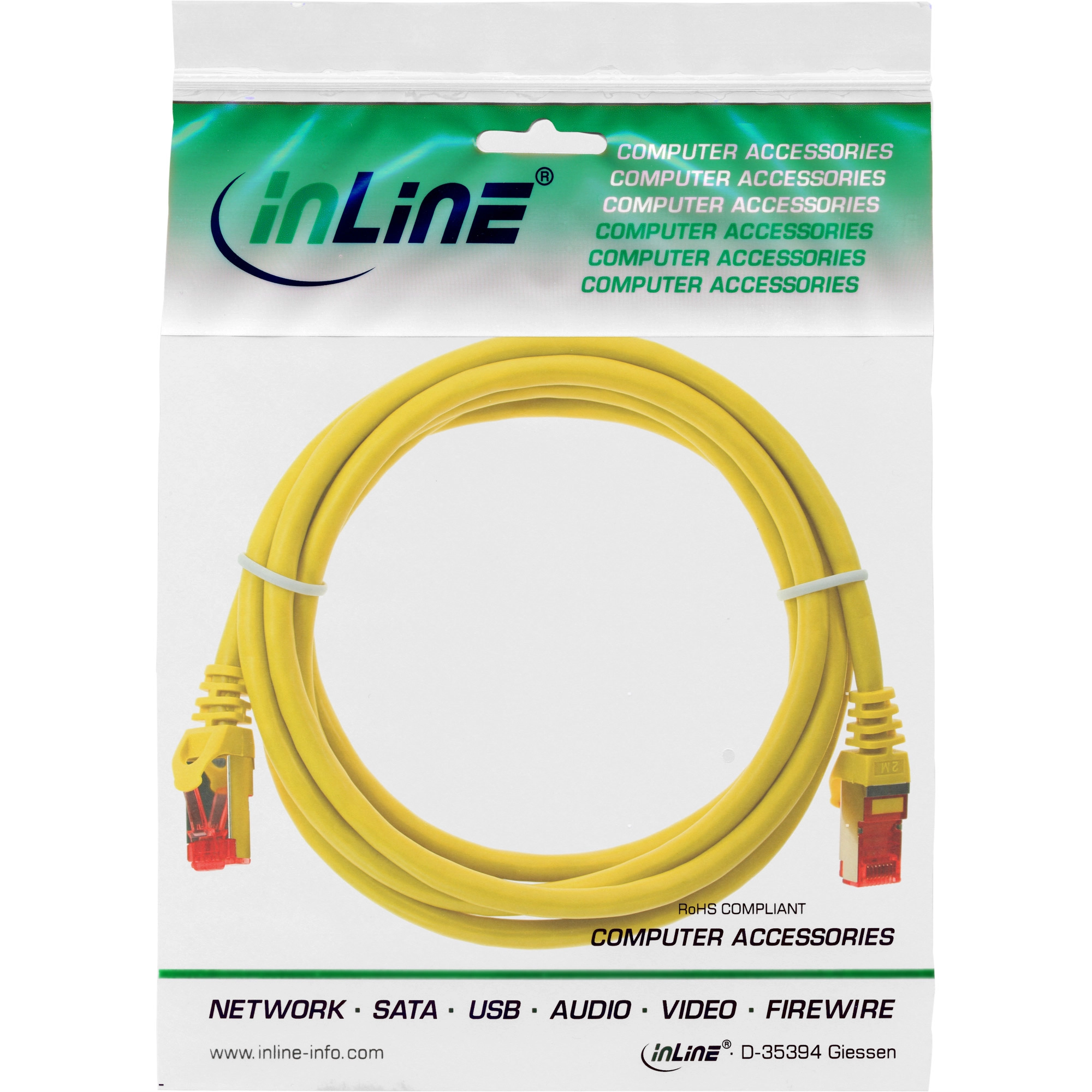 InLine - Patch-Kabel - 3,0m - Gelb - geschirm