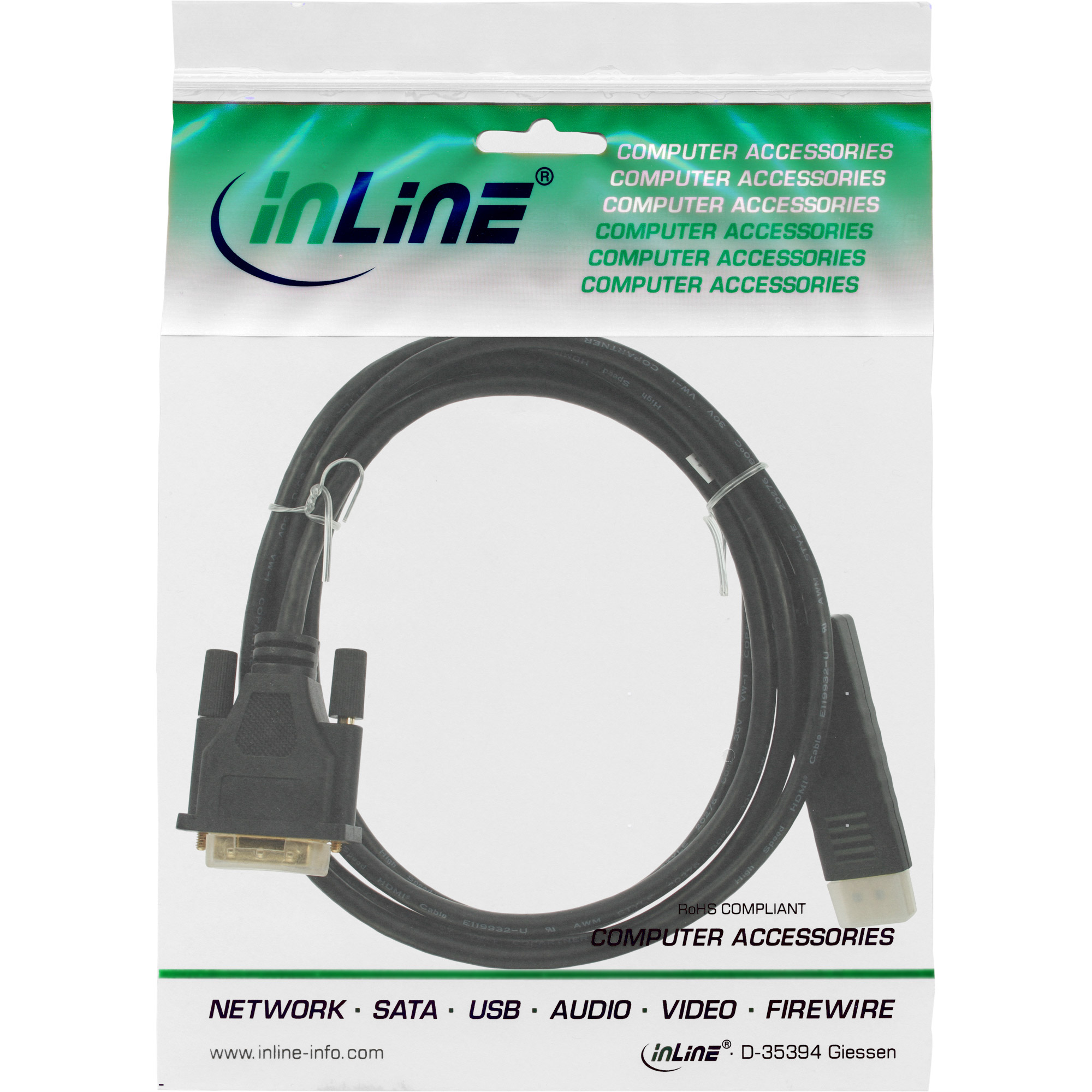 InLine - DisplayPort auf DVI - 1,0m - Schwarz
