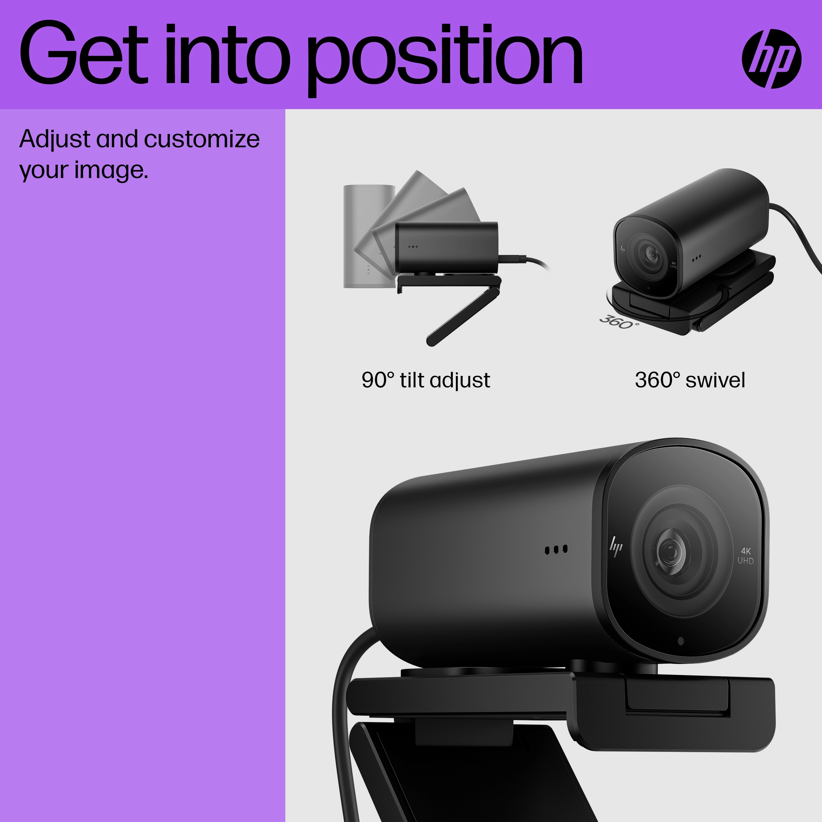 HP 965 Streaming - Webcam - Farbe - 8 MP - 3840x2160