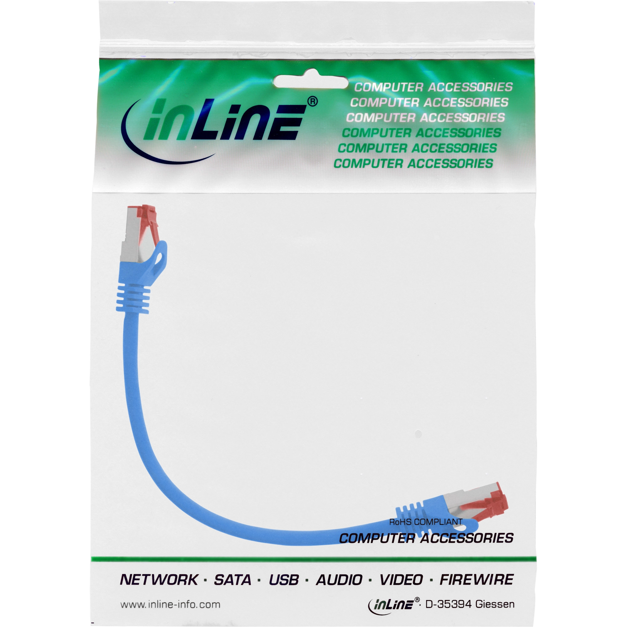 InLine - Patch-Kabel - 0,25m - Blau