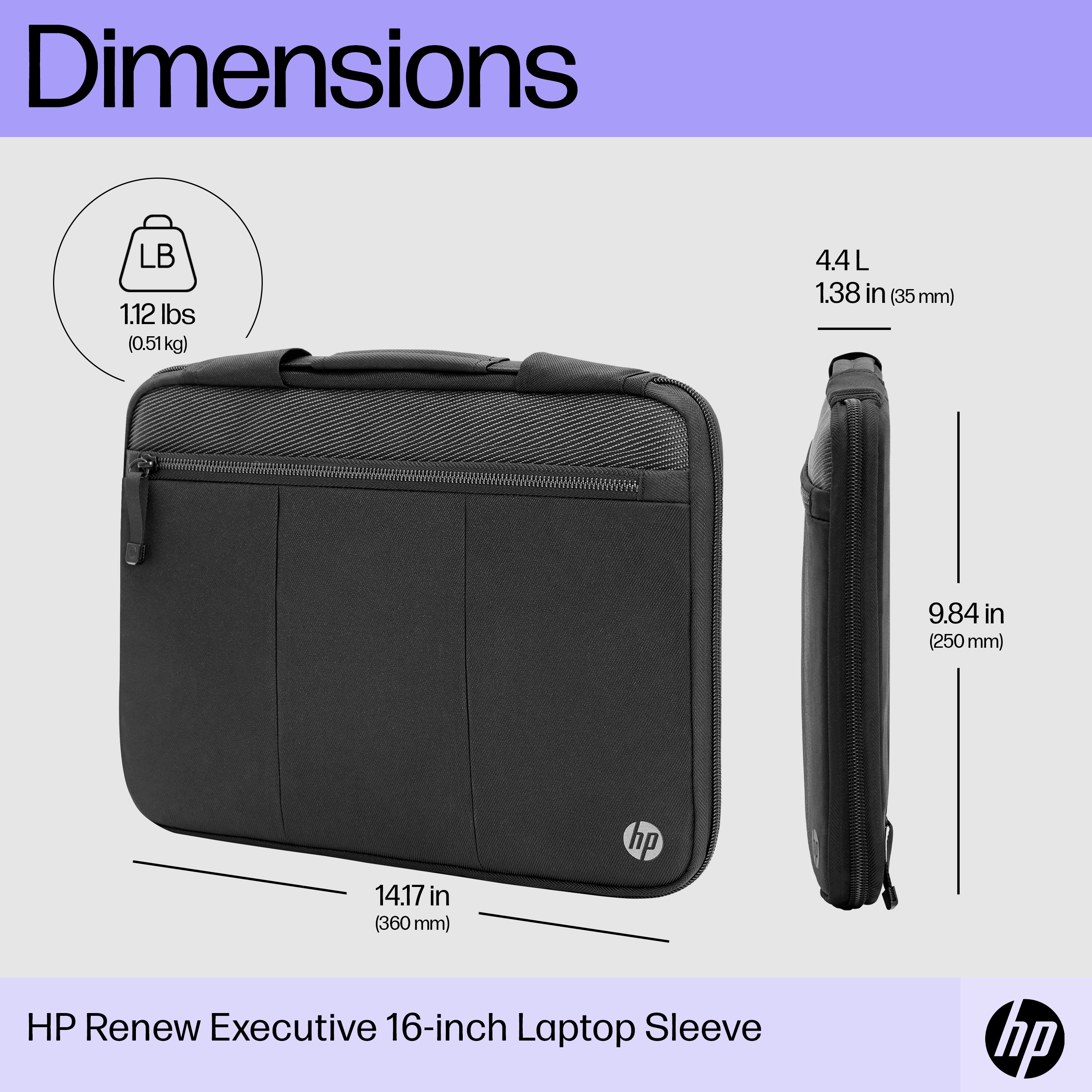 HP Renew Executive - Notebook-Hülle - 35.8 cm (14.1")
