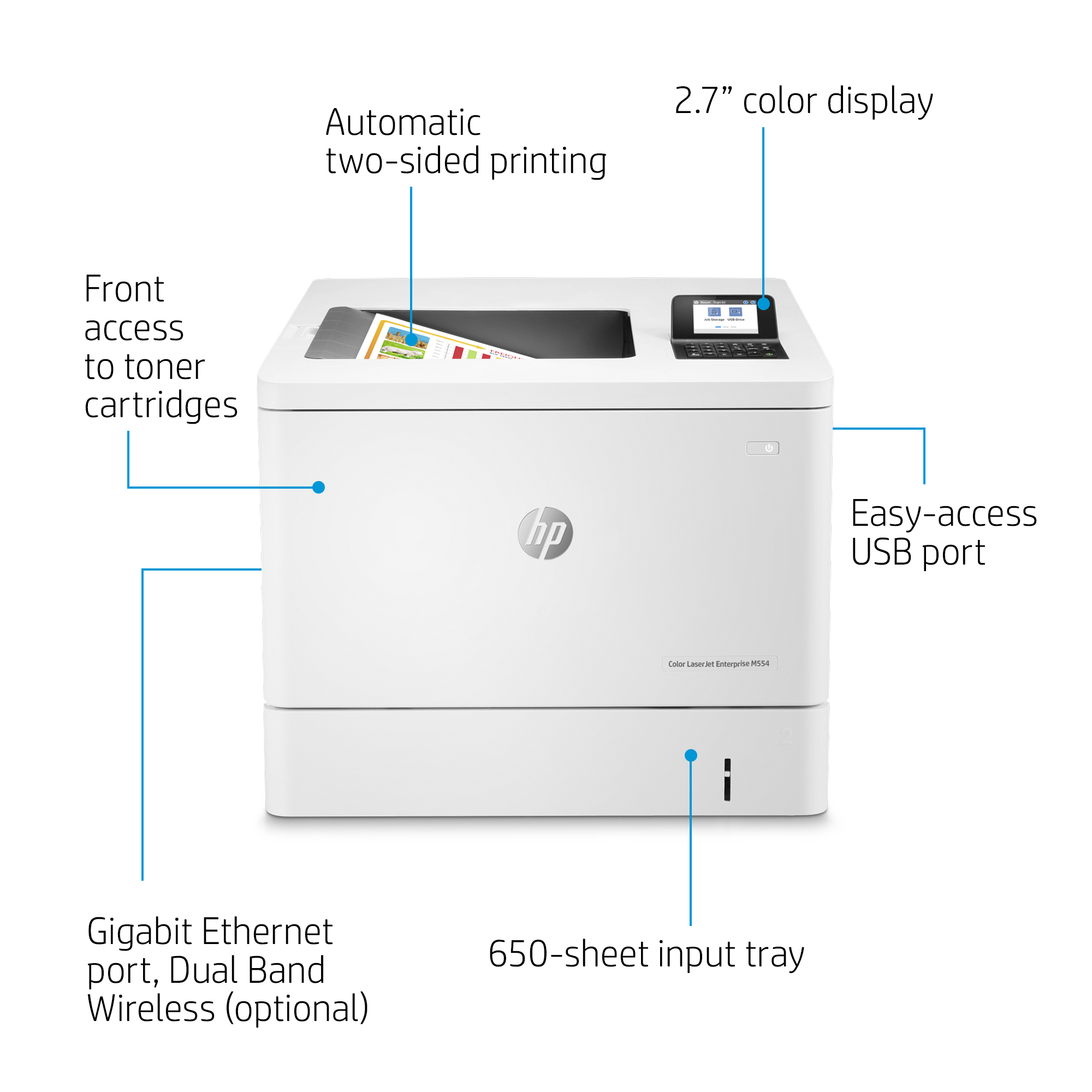 HP LaserJet Enterprise M554dn - Drucker - Farbe - Duplex - Laser