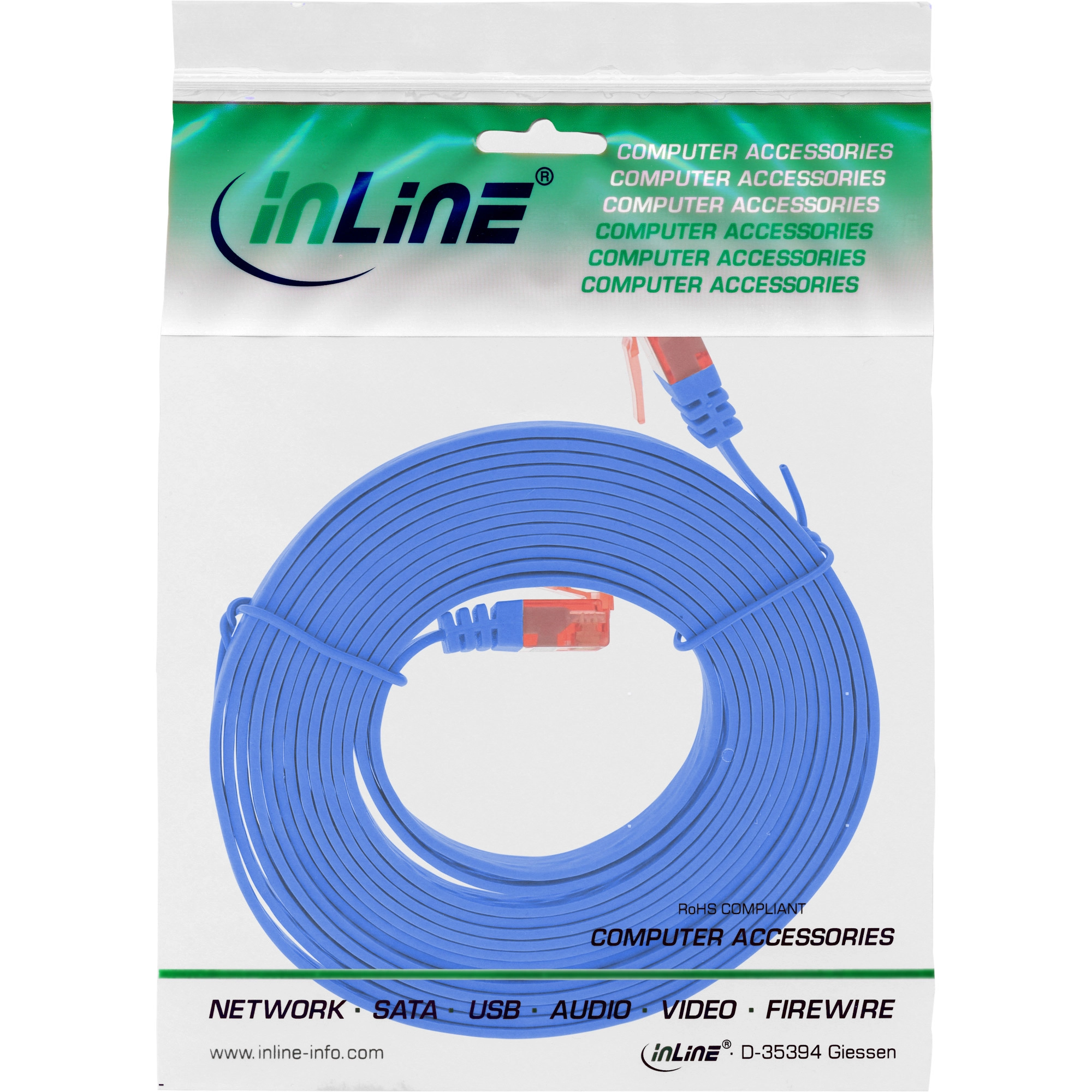 InLine - Patch-Kabel - 1,0m - Blau - flach