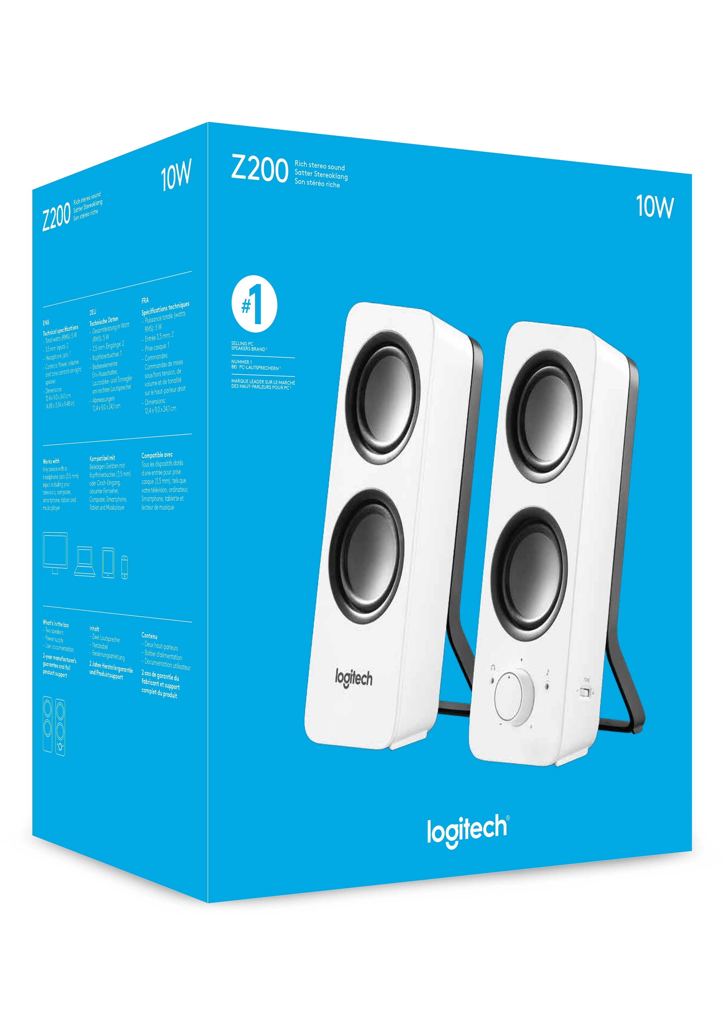 Logitech Z200 - Lautsprecher - weiß