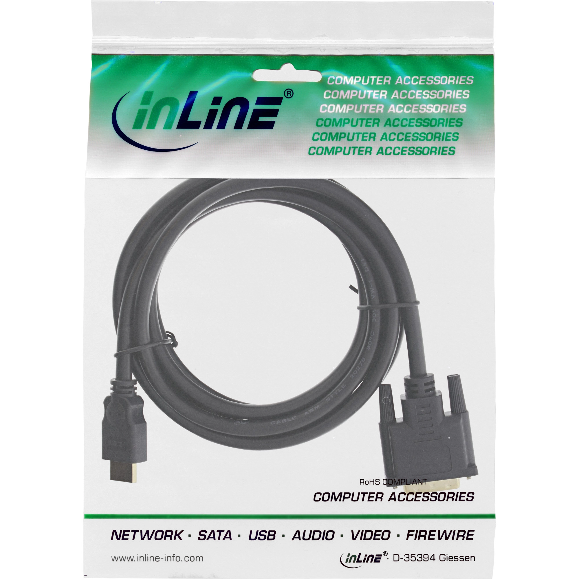 InLine - HDMI auf DVI - 2,0m - Schwarz