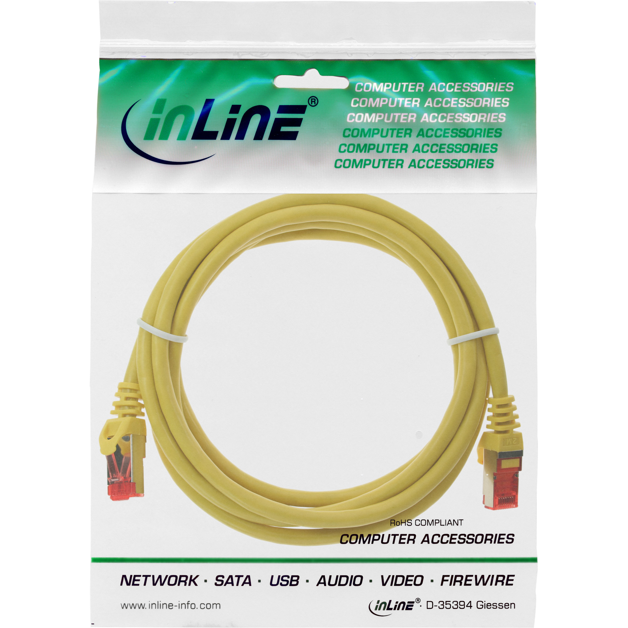 InLine - Patch-Kabel - 0,25m - Gelb 
