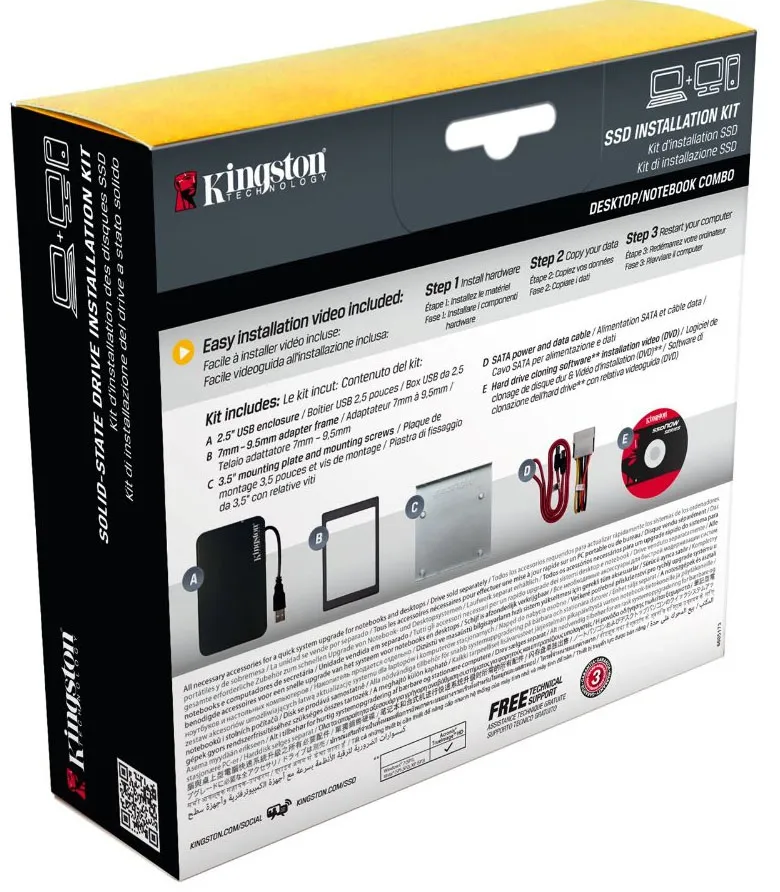 Kingston SSD Installation Kit - Speichergehäuse - 2.5" Zoll
