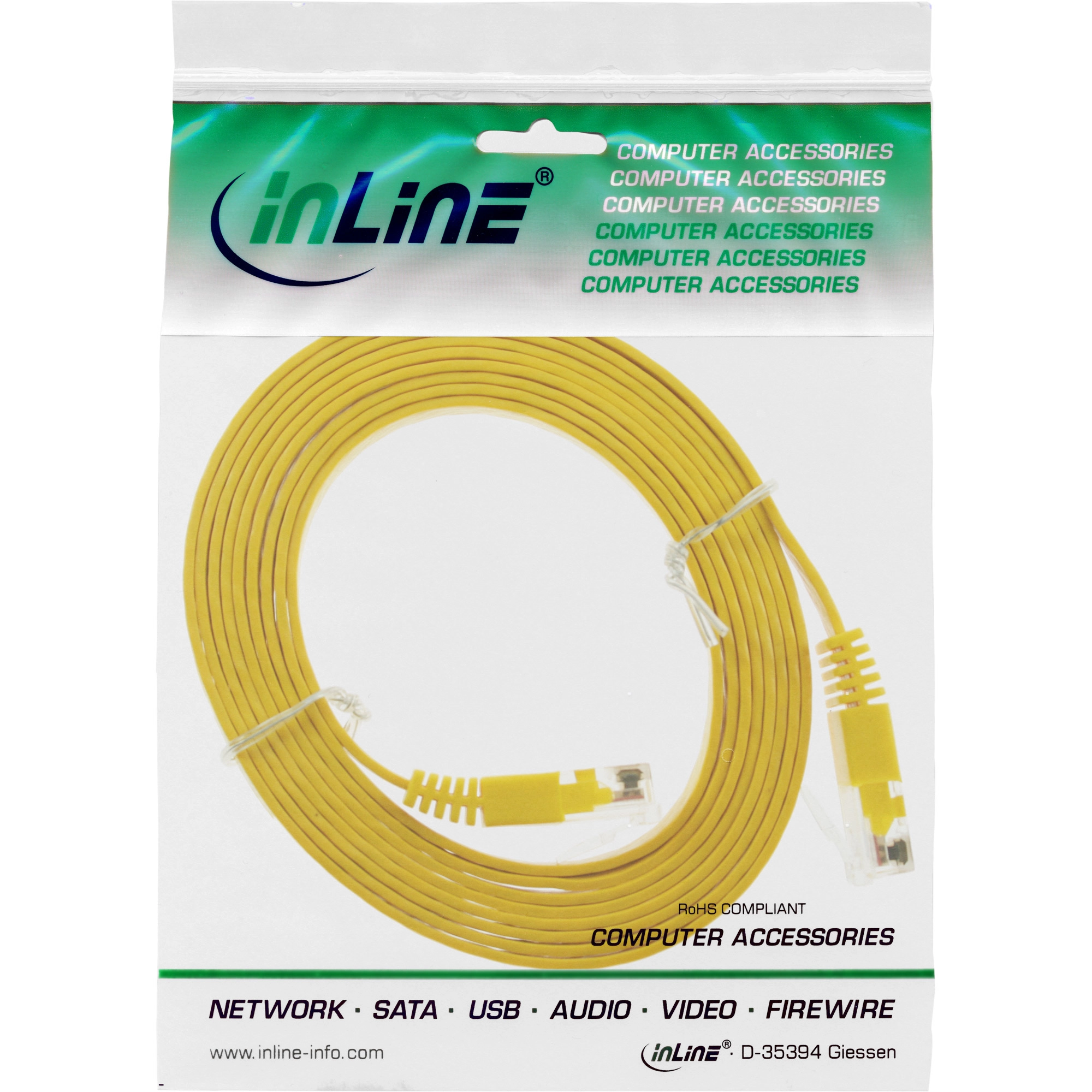 InLine - Patch-Kabel - 1,0m - Gelb - CAT6a