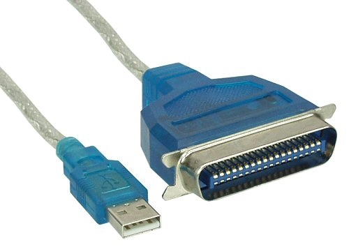InLine - USB auf 36pol Centronic - 1,8m - weiß/blau