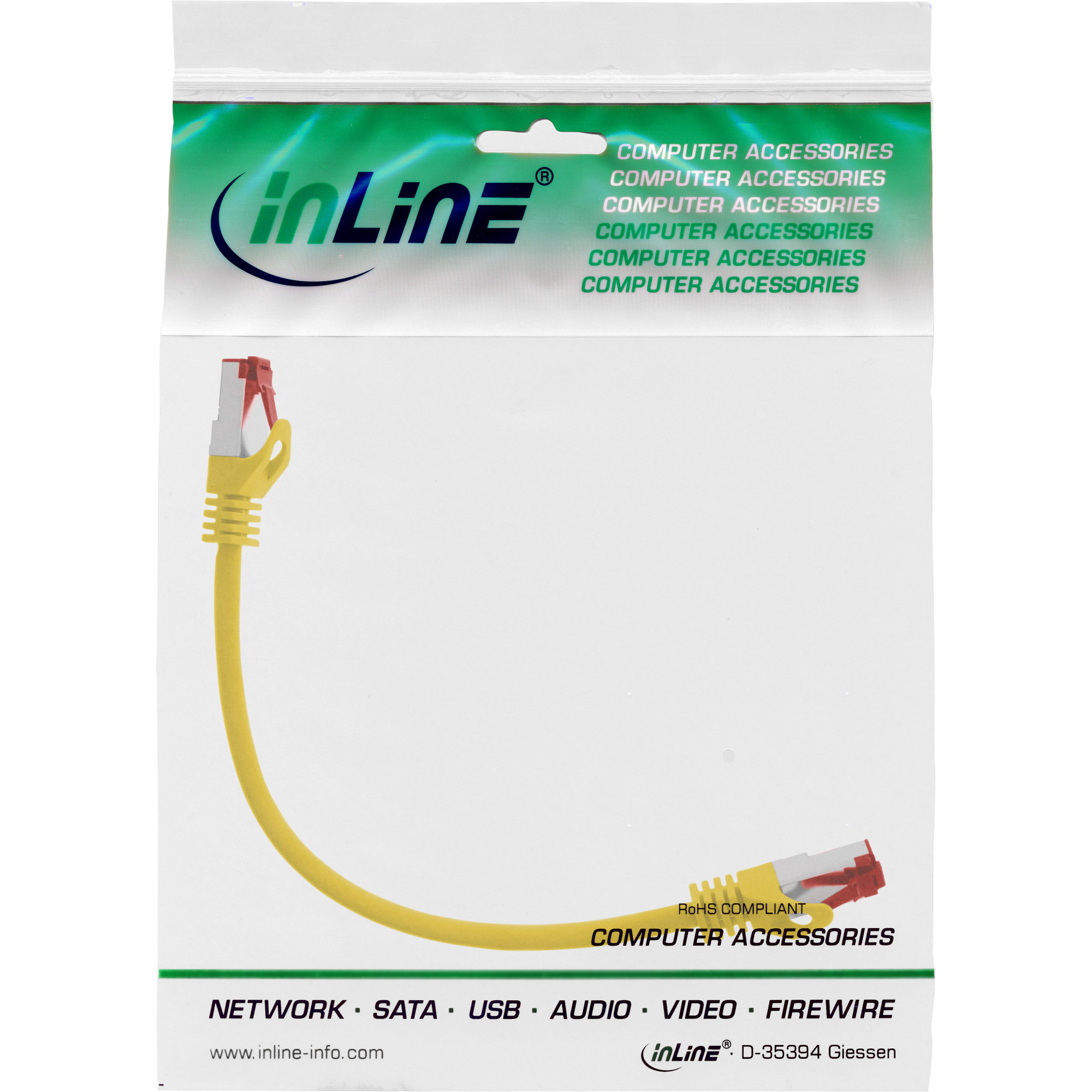 InLine - Patch-Kabel - 0,25m - Gelb 