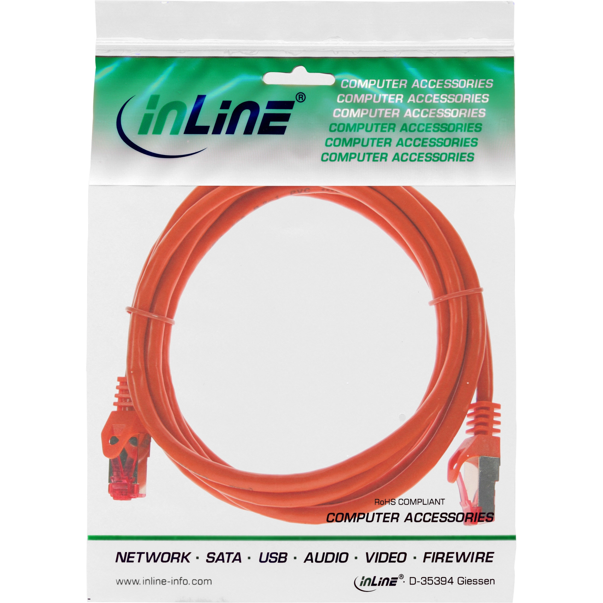 InLine - Patch-Kabel - 0,25m - Orange