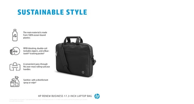 HP Renew Business 17,3 Zoll Laptop-Tasche - Aktenkoffer - 43,9 cm (17.3 Zoll) - 590 g