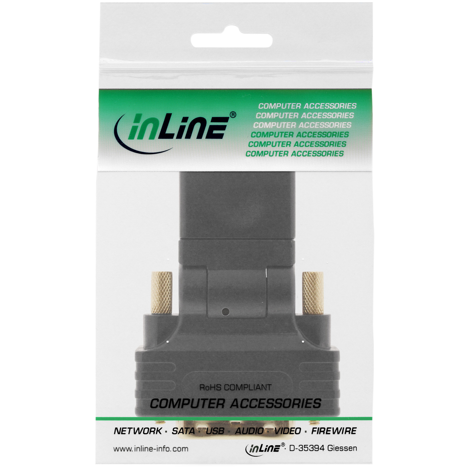 InLine - Videoanschluß - HDMI (W) bis DVI-D - Schwarz