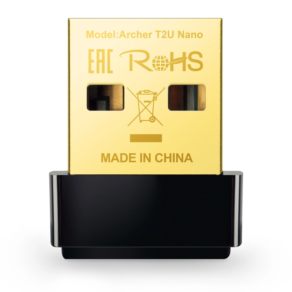 TP-LINK Archer T2U Nano - Verkabelt - USB - WLAN - Wi-Fi 5 (802.11ac) - 633 Mbit/s - Schwarz