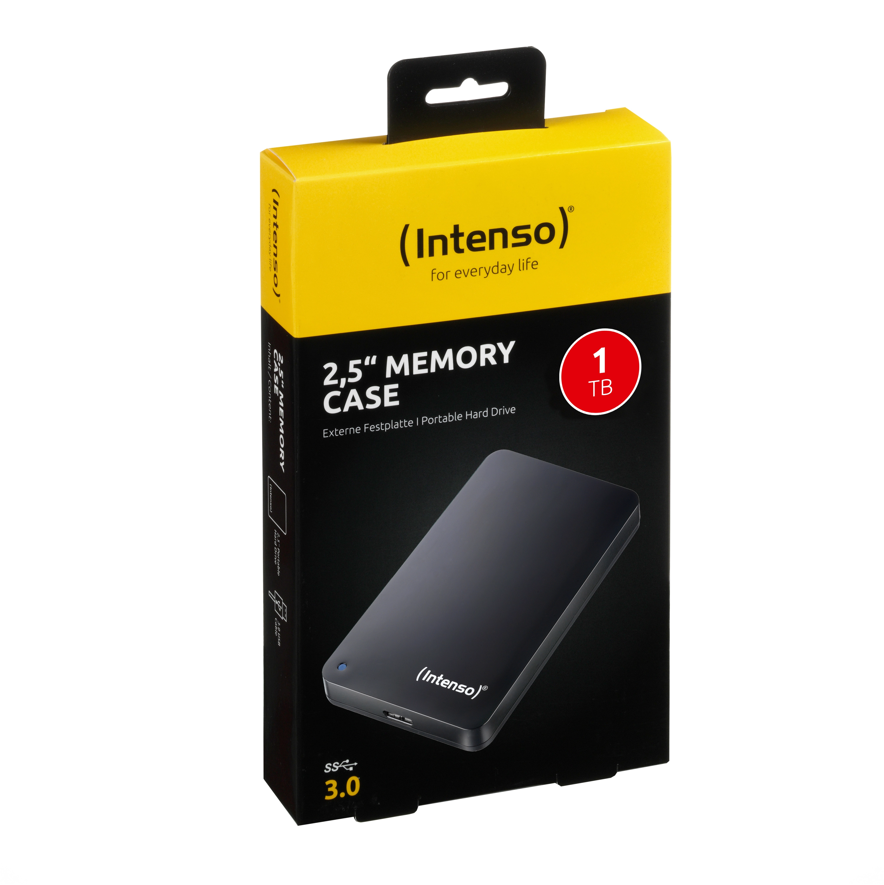 Intenso Memory Case 2.5" USB 3.0 - 1TB - 1024 GB - 2.5 Zoll - 3.2 Gen 1 (3.1 Gen 1) - 5400 RPM - Schwarz