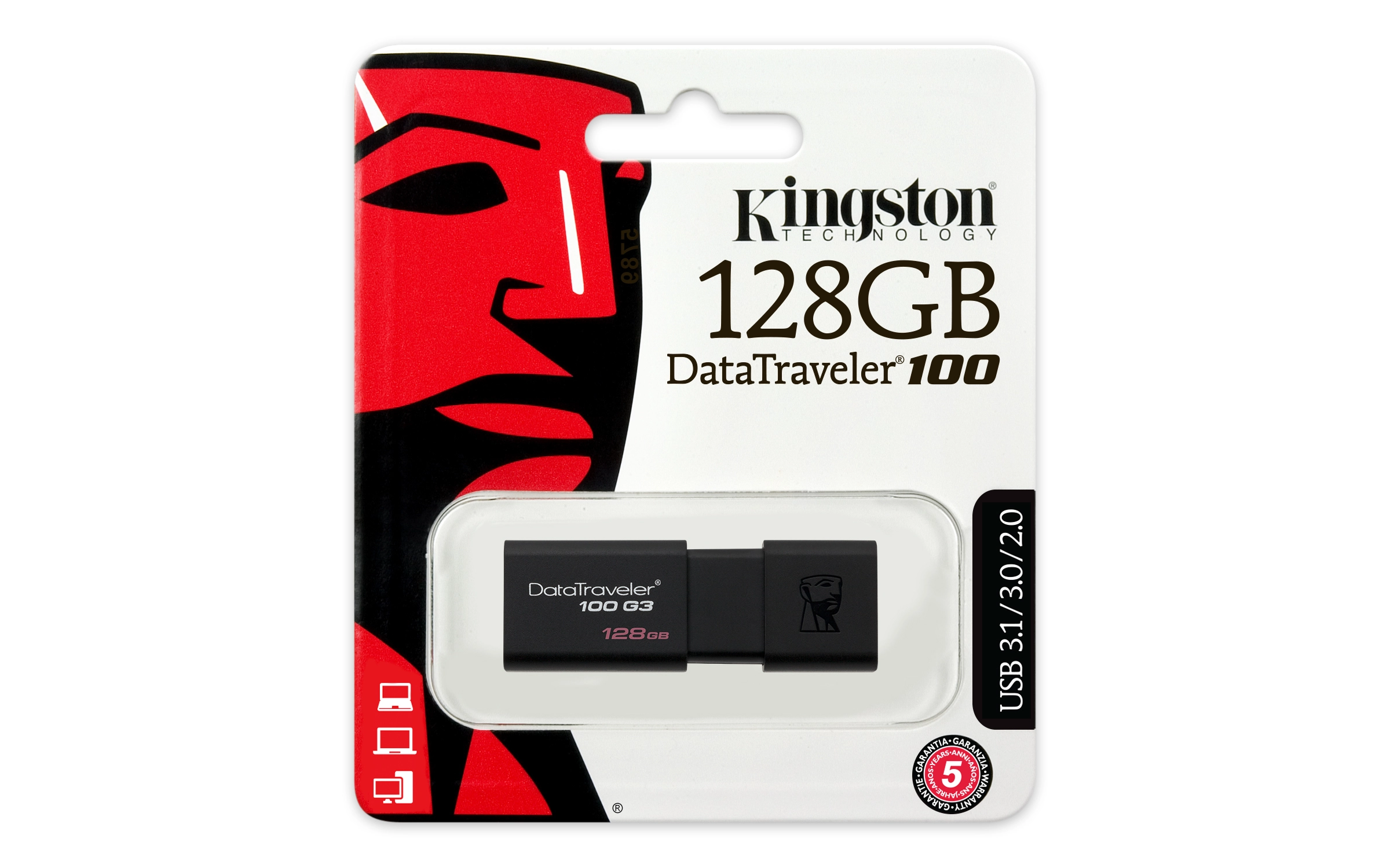 Kingston DataTraveler 100 G3 - USB-Flash-Laufwerk - 128 GB