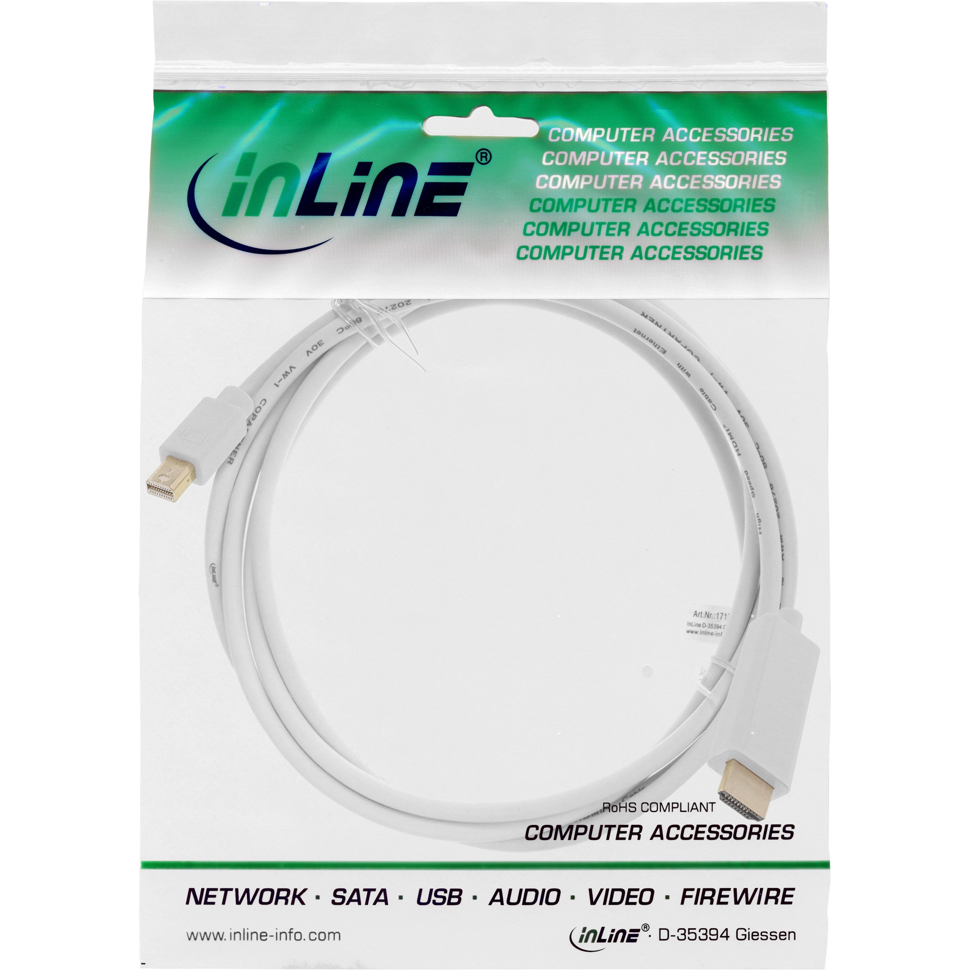 InLine Videokabel - Mini DisplayPort (M) bis HDMI (M)