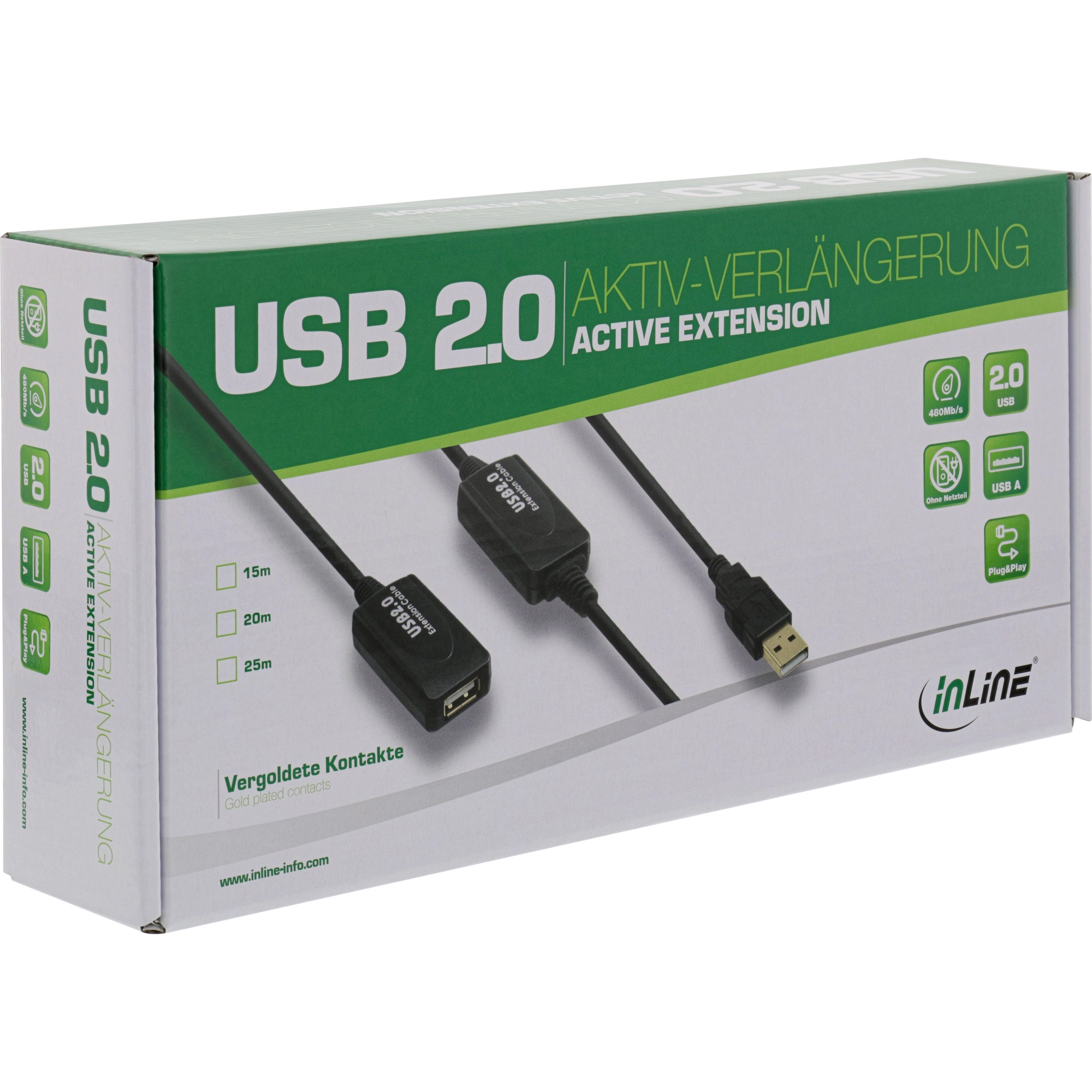 InLine USB-Verlängerungskabel - USB (W) bis USB (M)