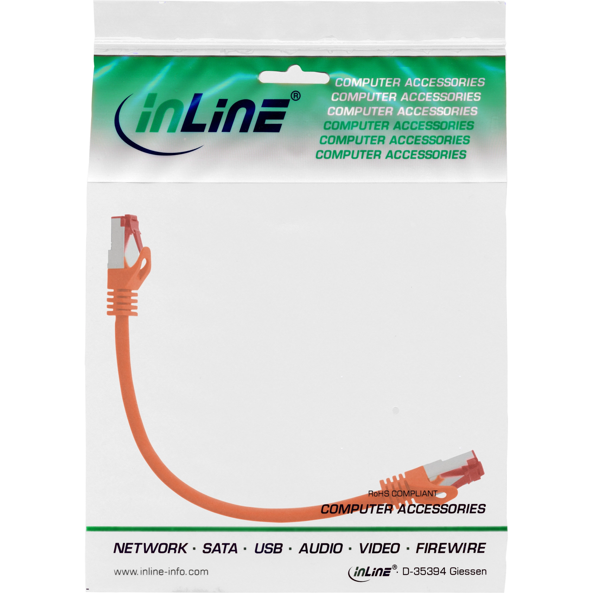 InLine - Patch-Kabel - 0,25m - Orange