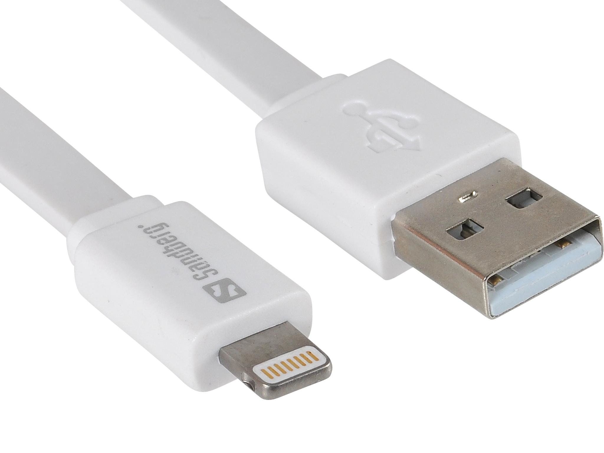 SANDBERG - Lightning-Kabel - Lightning (M) auf USB (M) - 0,15m - weiß
