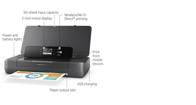 HP Officejet 200 Mobile Printer - Drucker - Farbe - Tintenstrahl