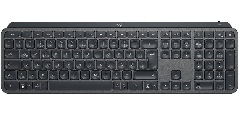 Logitech MX Keys - Tastatur - hinterleuchtet - Bluetooth, 2.4 GHz - QWERTZ - Deutsch - Graphite