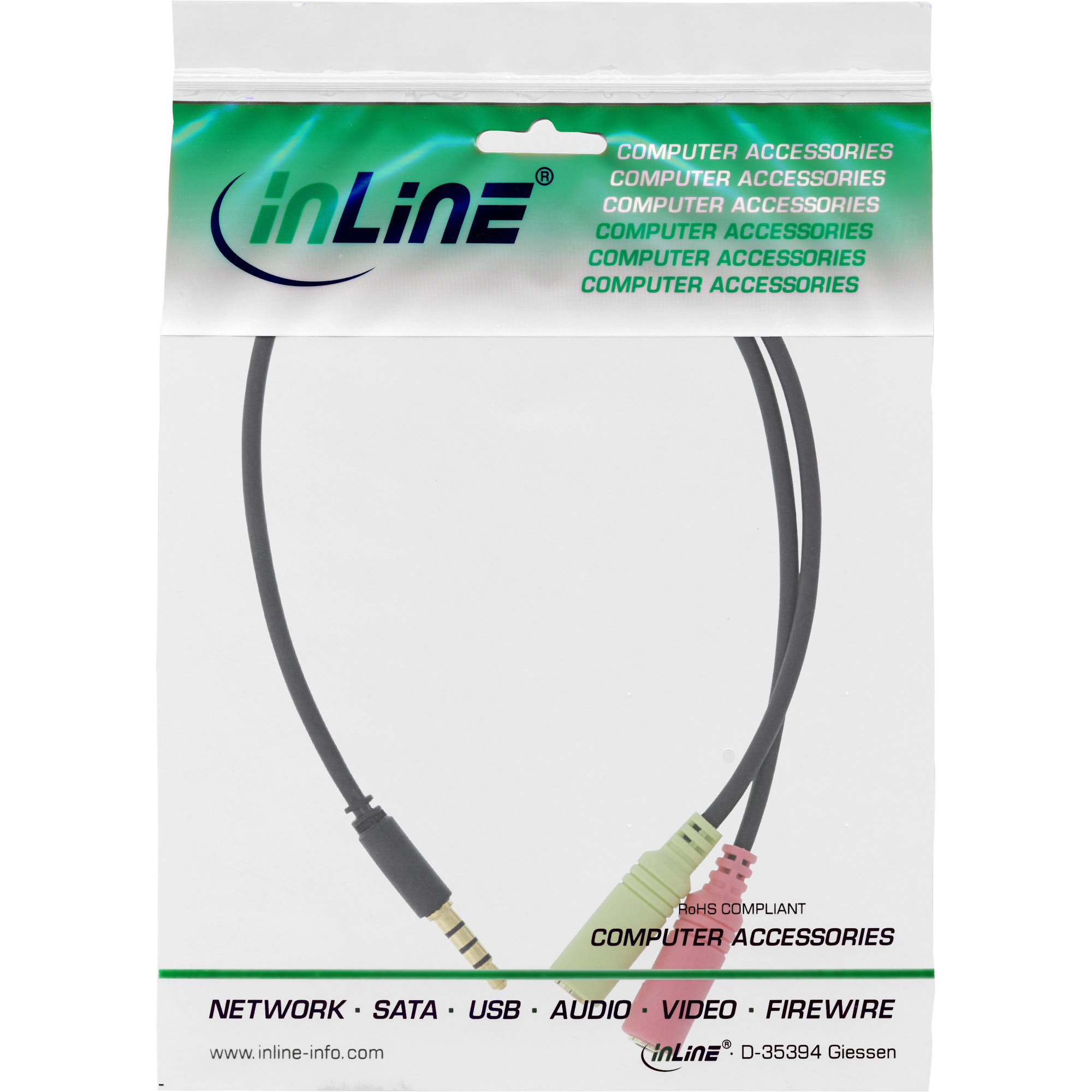 InLine Headsetadapter - Mini-Stecker (W) bis Mini-Stecker (M)