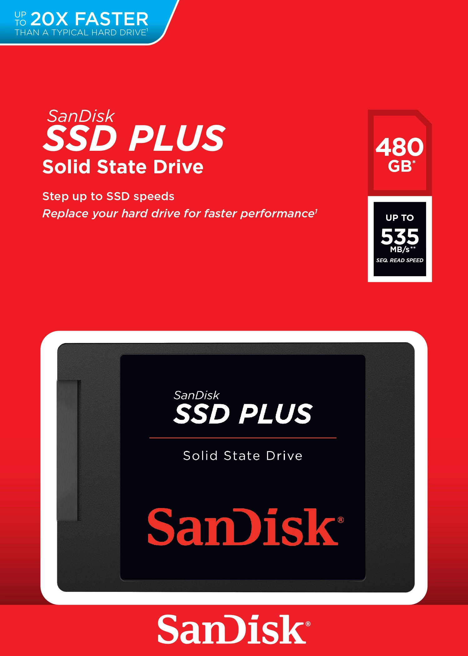 SanDisk SSD PLUS - 480 GB SSD - intern