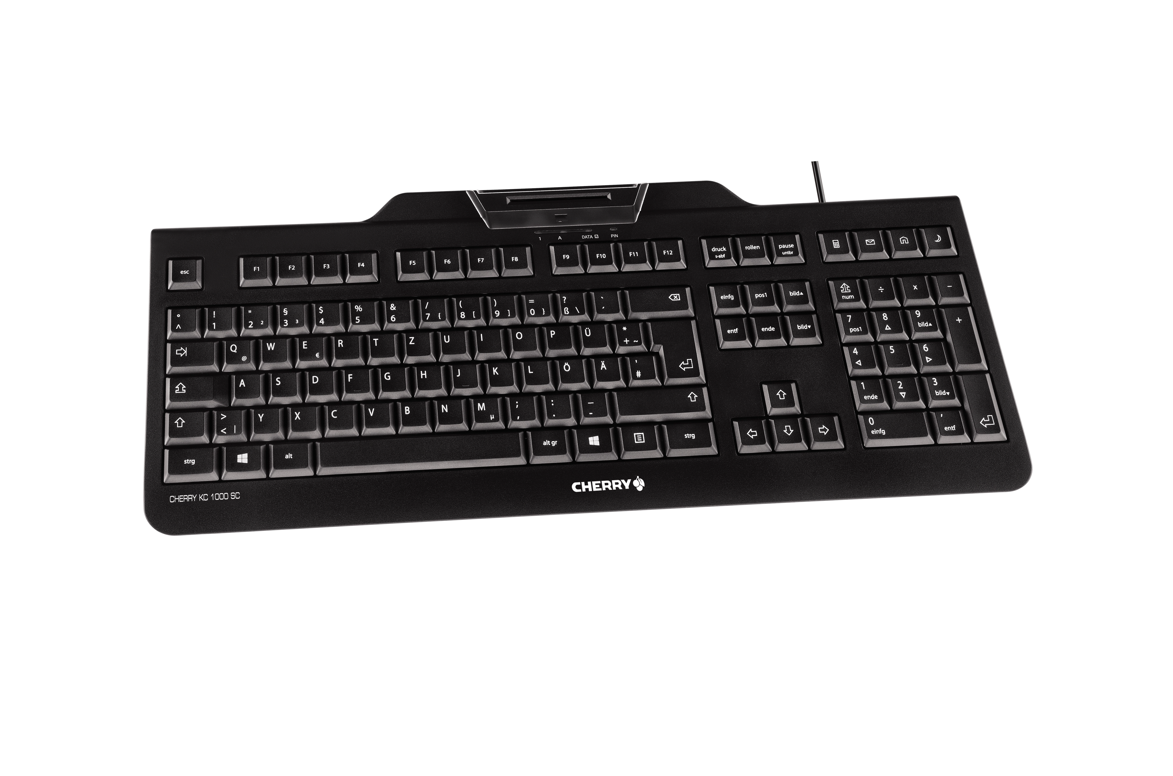 Cherry KC 1000 SC - Tastatur - 1.200 dpi Optisch - 105 Tasten QWERTZ - Schwarz
