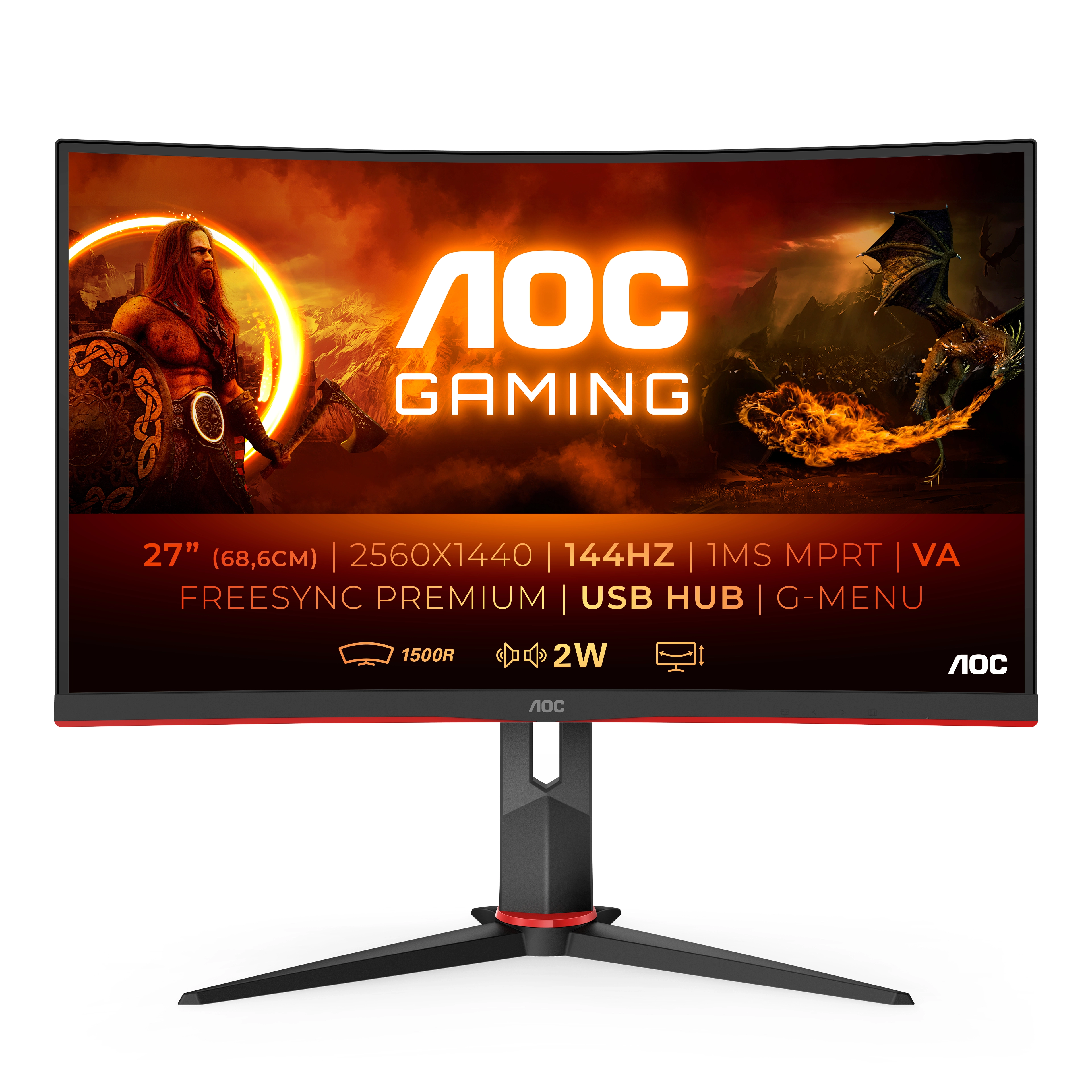 AOC Gaming CQ27G2U/BK - 27" Zoll - 2560x1440