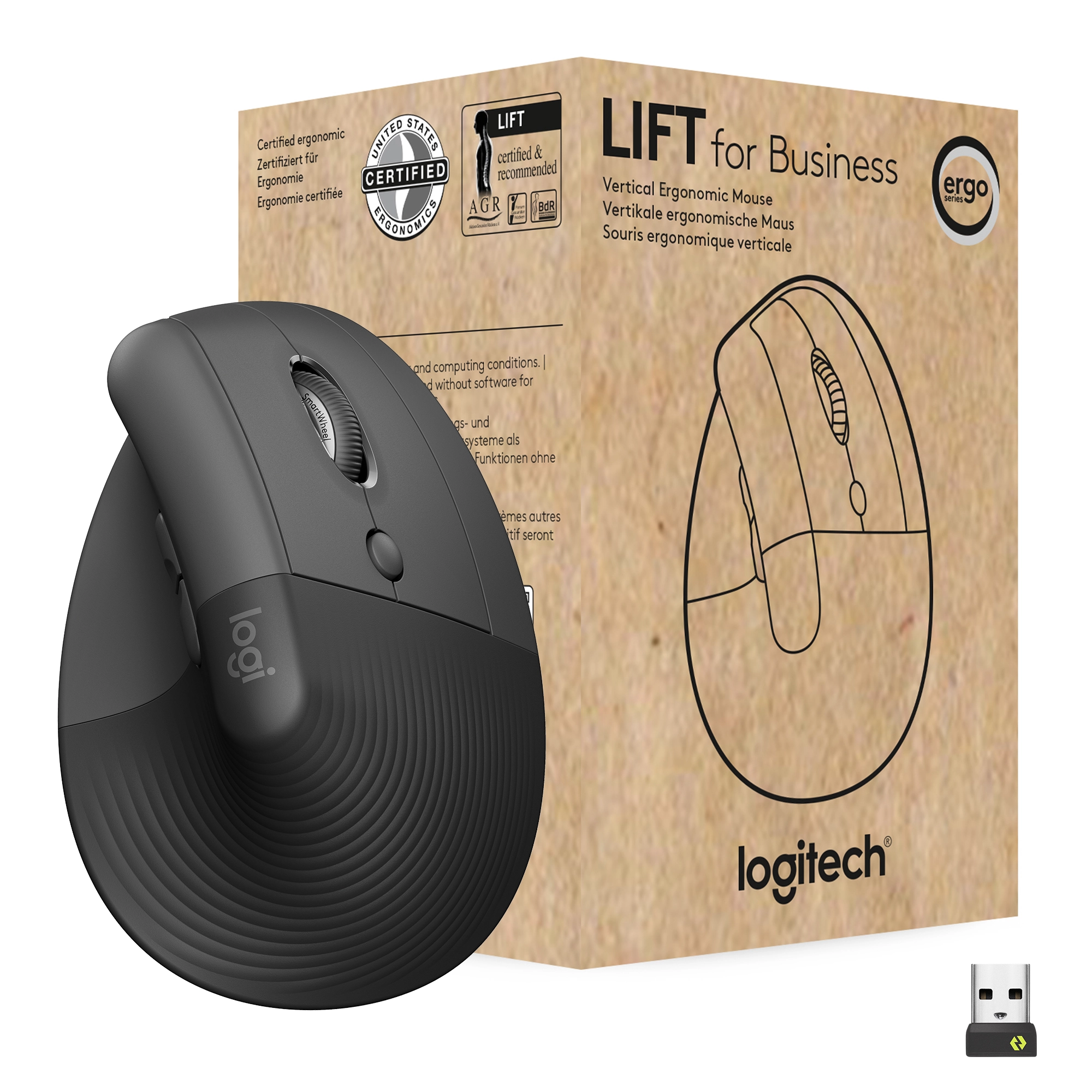 Logitech Lift for Business - Vertikale Maus - ergonomisch