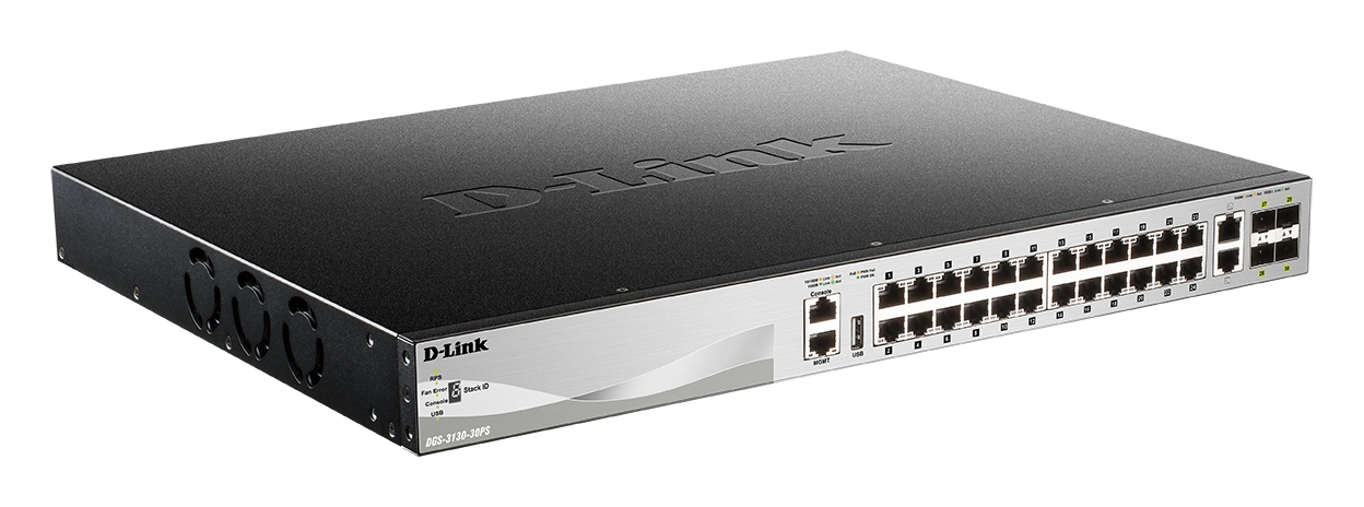 D-Link DGS 3130-30PS - Switch - L3 Lite - managed - 24 x 10/100/1000 (PoE+)